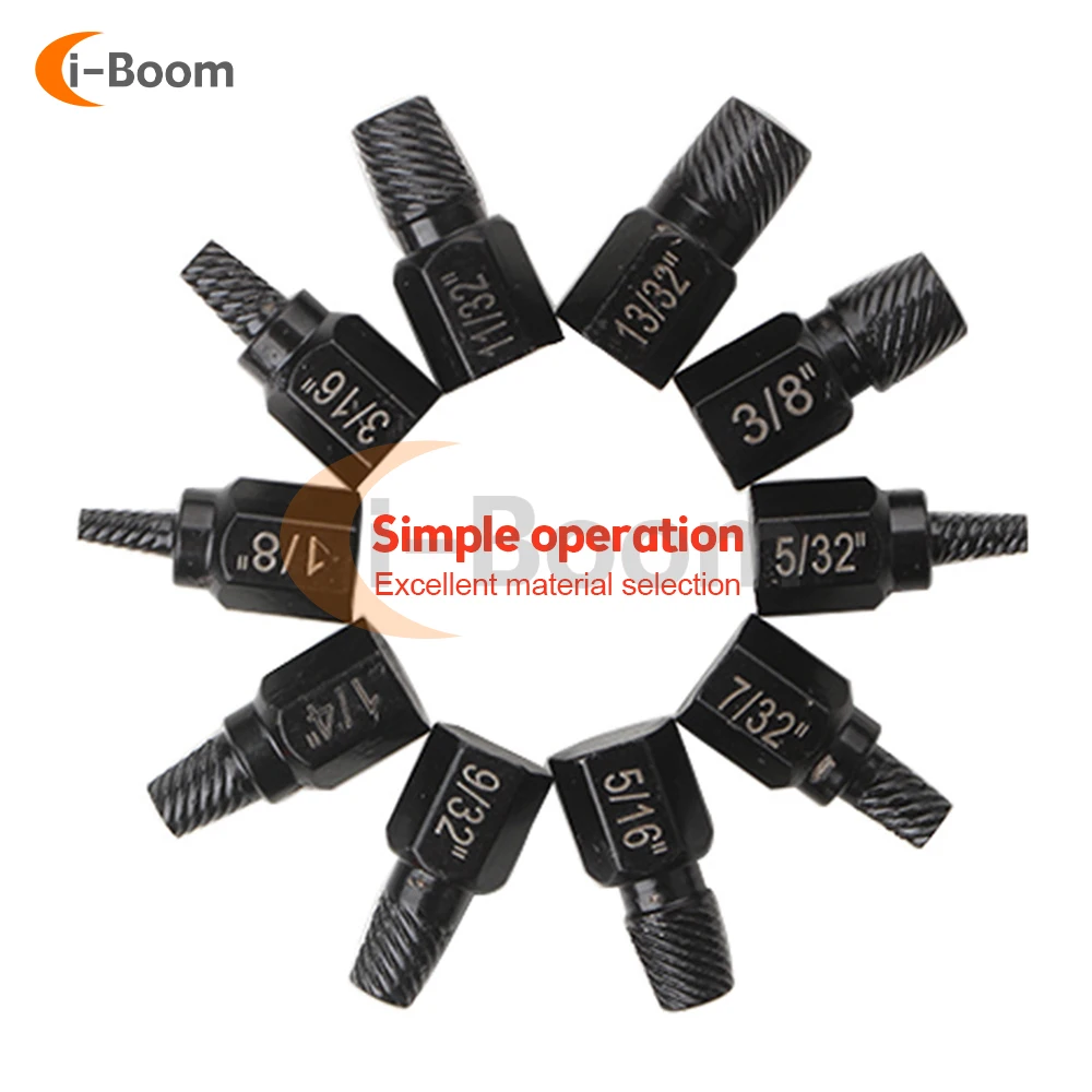 10Pcs Impact Bolt & Nut Remover Set Disassemble Screw and Bolt Extractor Socket for Removing Damaged /Rusted Bolt Remover Tool