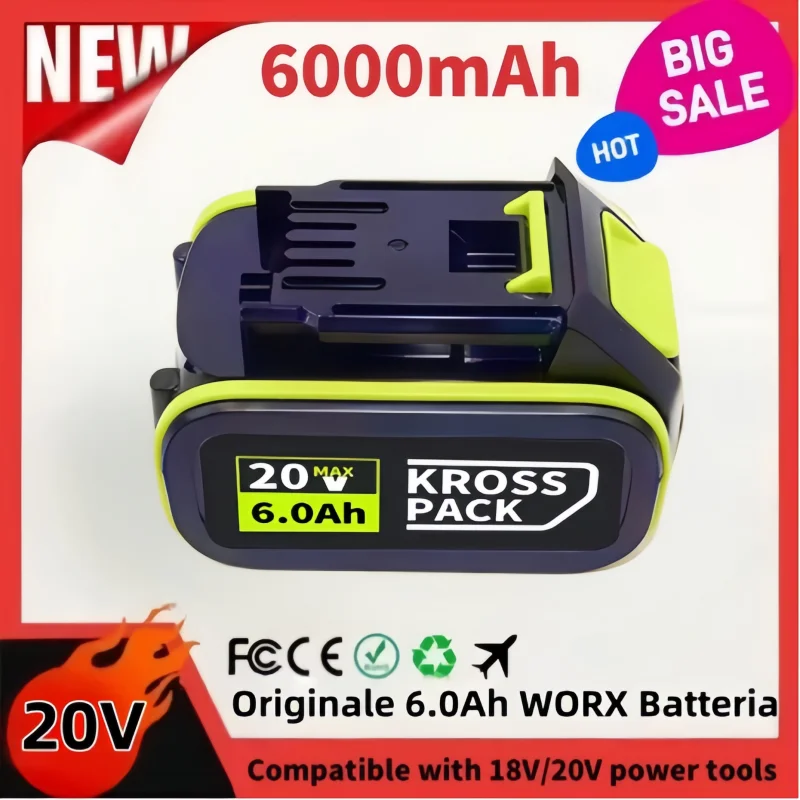 

24V 8.0Ah Lithium Ion Battery High Capacity Fit WORX WA3551 WA3551WA3553 WA3641 WX373 Durable Tool Battery Pack