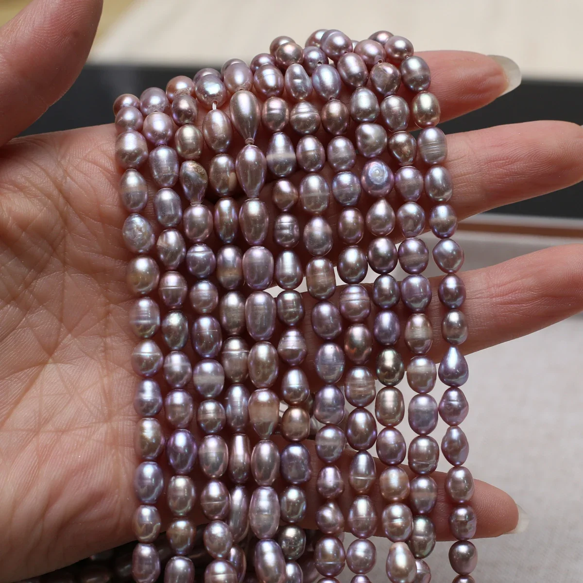 

4-8mm 4A Natural Freshwater Purple Rice-Shaped Pearls Bead Jewelry Make DIY Necklace Bracelet Accessories Women Wedding
