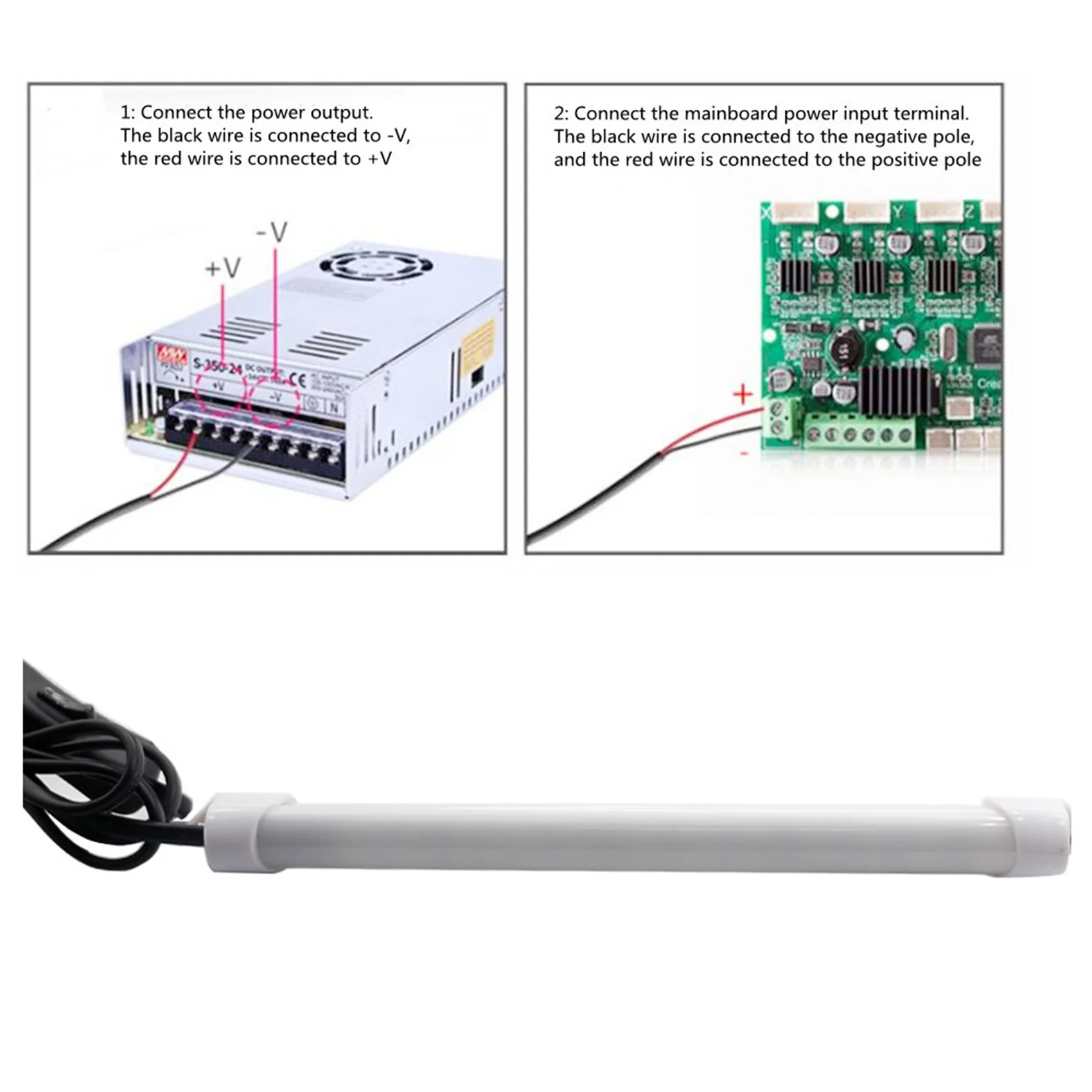 N35R_DU 24V LED Light Bar for 3D Printer Parter Creality Ender 3/Ender3 Pro