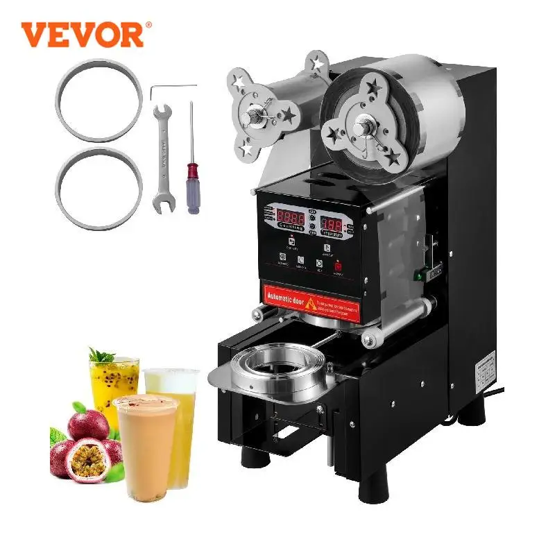 VEVOR Automatic Cup Sealer 500-650 cups/h Cup Sealing Machine Bubble Tea for 95mm PP/PE/Paper Milk Tea/Coffee Cup Boba Tea
