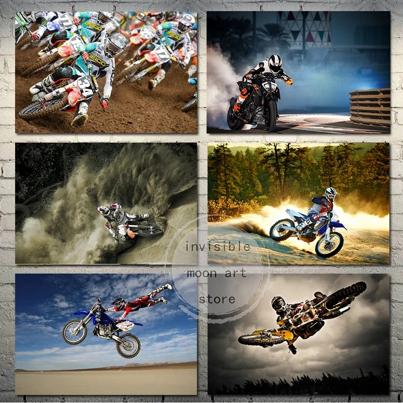 Motocross Dirt Bikes Jump/KTM 1290 Super Duke Art Posters Canvas Painting Wall Prints Pictures for Living Room Modern Home Decor