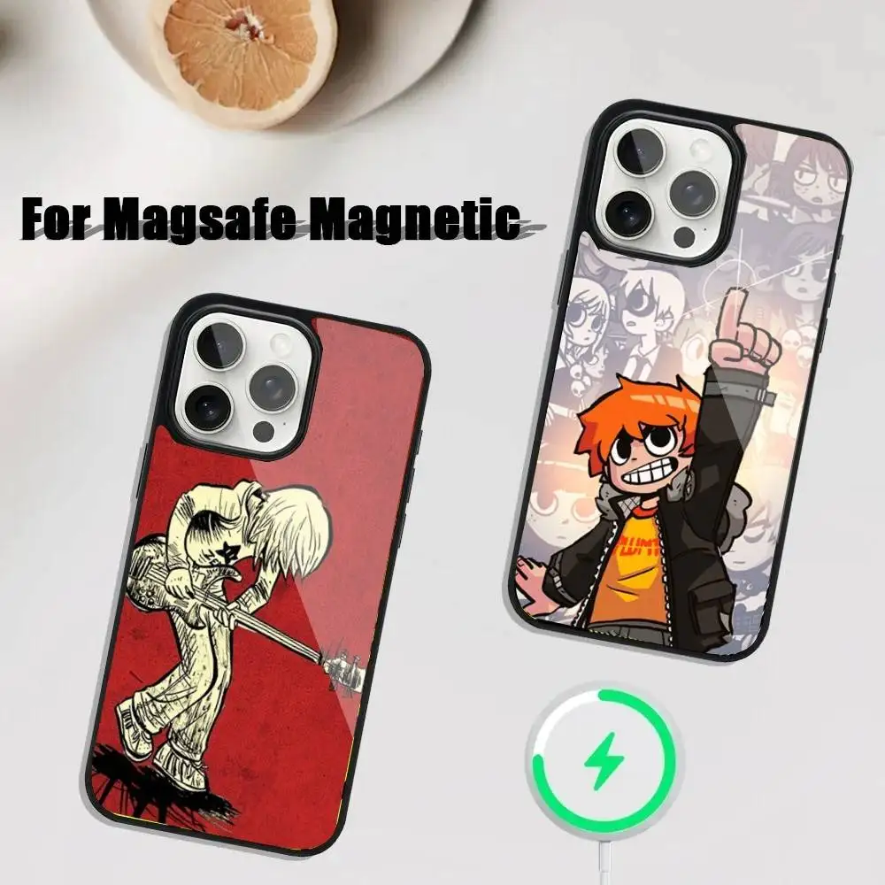 

Cartoon Scott Pilgrim Phone Case For iPhone 16,15,14,13,12,11,Plus,Pro,Max Mini Magsafe Magnetic Wireless Charging