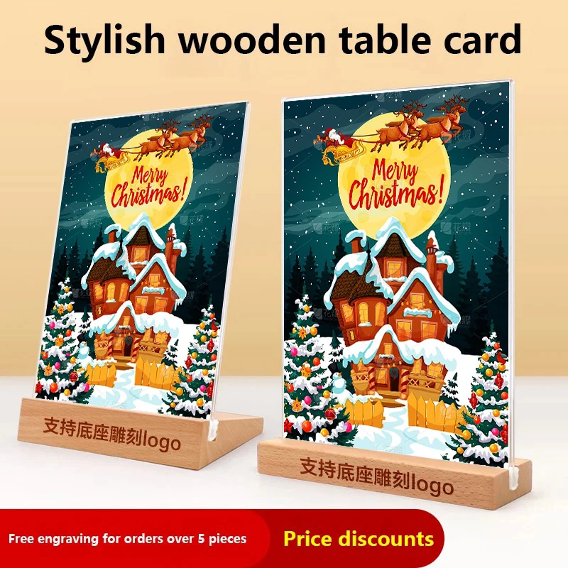 A4 Acrylic L-Style T-Type Strong Table Signboard Double-sided Tab Display Card Rack Table Paper Holder Showing Holder