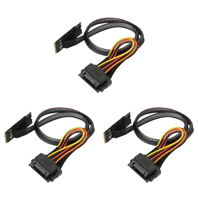 

AM-3X M2TO8639 Переходной кабель M.2 M-Key к U.2 SFF-8639 с 15-контактным гнездовым разъемом SATA