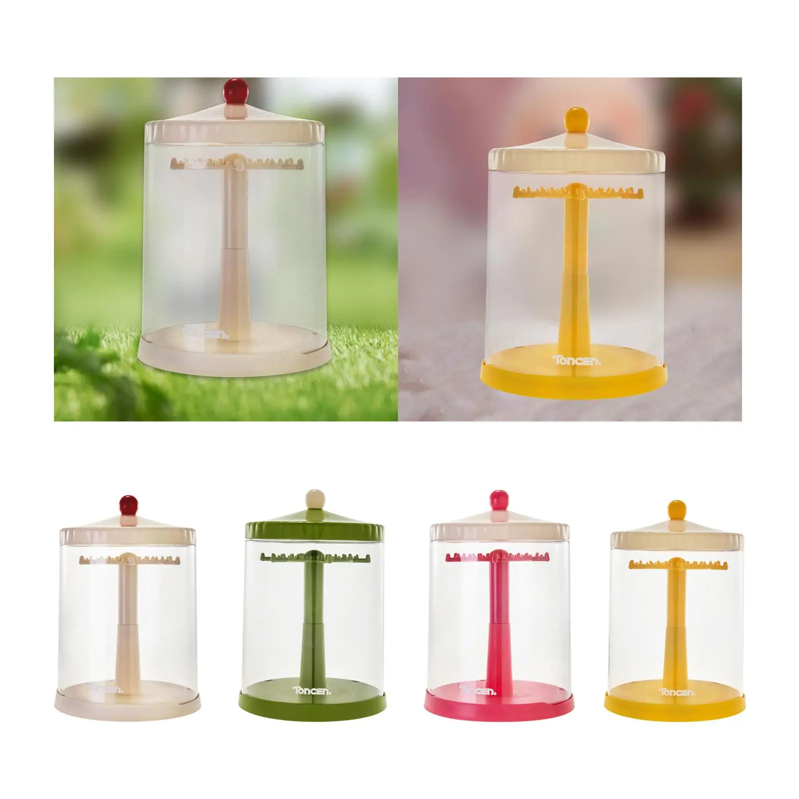 

Clear Dolls Display Case Dustproof Compact Rotating for Action Figures Miniature Figurines Small Toys Collectibles Plush Figures