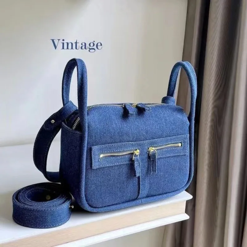 Women Denim Bag Cross Body Messenger Jeans Bag Hopo Shoulder Bag Patch Pocket Bag Desinger Bag Denim Hand Bag Zippy Jeans