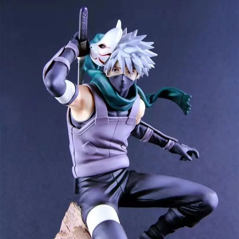 Bandai Banpresto Naruto Shippūden Shadow Hatake Kakashi Ornamenti periferici a doppia testa Gioco alla moda Figura anime Modello bambola