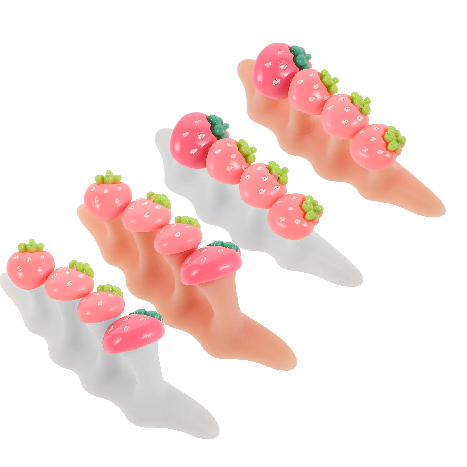 2 Sets Silicone Toe Separators Strawberry Design Soft Spacers For Pedicure Nail Art Manicure Tools Women Toe Divider Pedicure