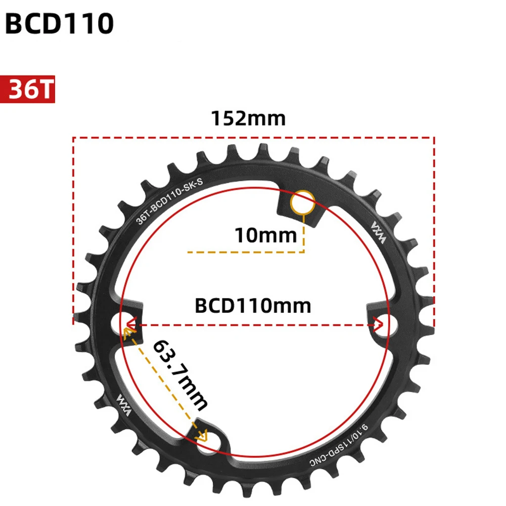 Aluminum Alloy Construction in a Reliable Single Round Chainring Designed Specifically for the Demands of Road Cycling