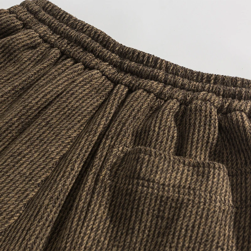 Autumn Winter Fashion Korean Corduroy Wide-Leg Pants Man Loose Casual Solid Color Male Sweatpants Streetwear Straight Trousers