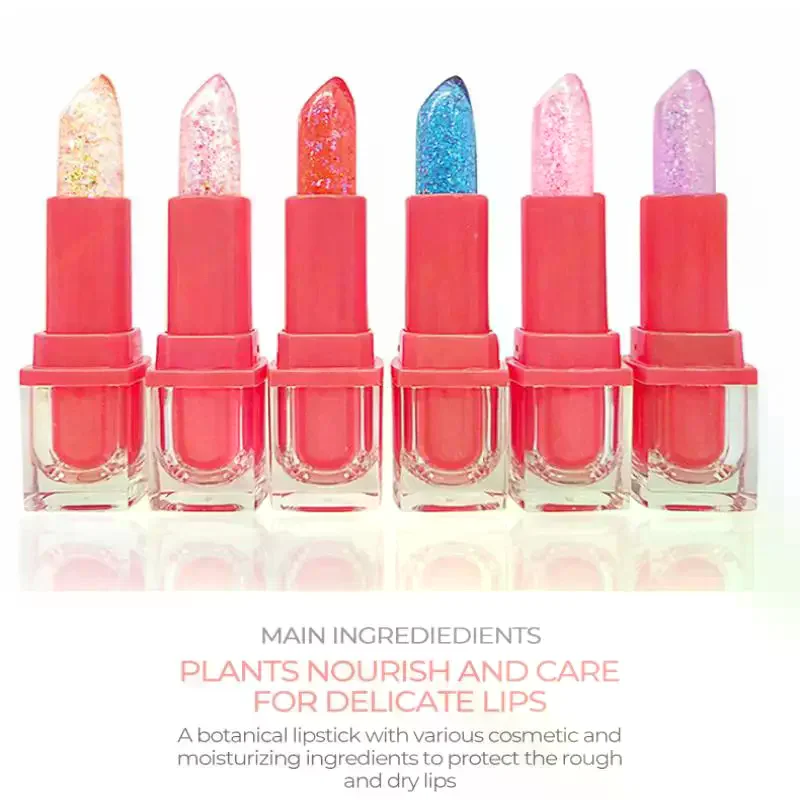 ลิปสติกกลิตเตอร์ BSIMONE ลิปบาล์มเปลี่ยนสี ใส ชุ่มชื้น เนื้อเจลลี่คริสตัล ประกายมุก ลิปกลอสเพิ่มความอวบอิ่ม