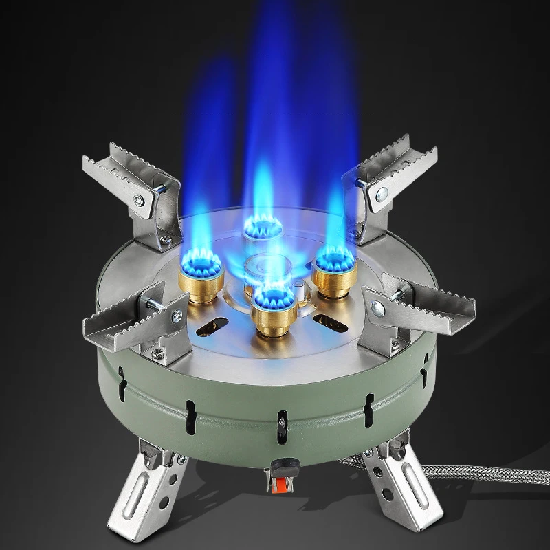 Outdoor Portable Camping Gas Stove Foldable Windproof Strong Fire Burner Tourist Camping Cooking Mini Gas Range Hiking Equipment