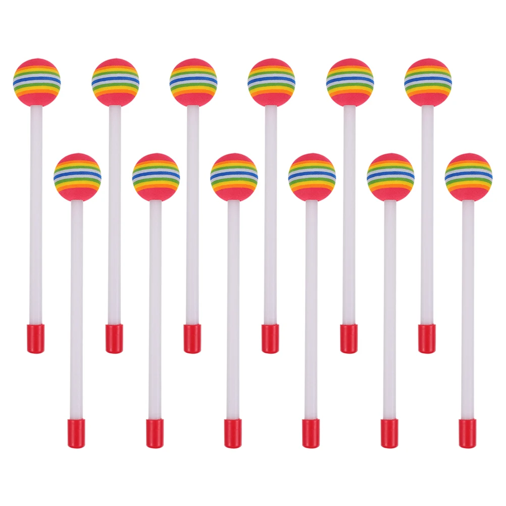 

12Pcs Rainbow Mallets Soft Foam Heads Ergonomic Handles Lightweight Material Wide Sound Range Children Percussion Sticks