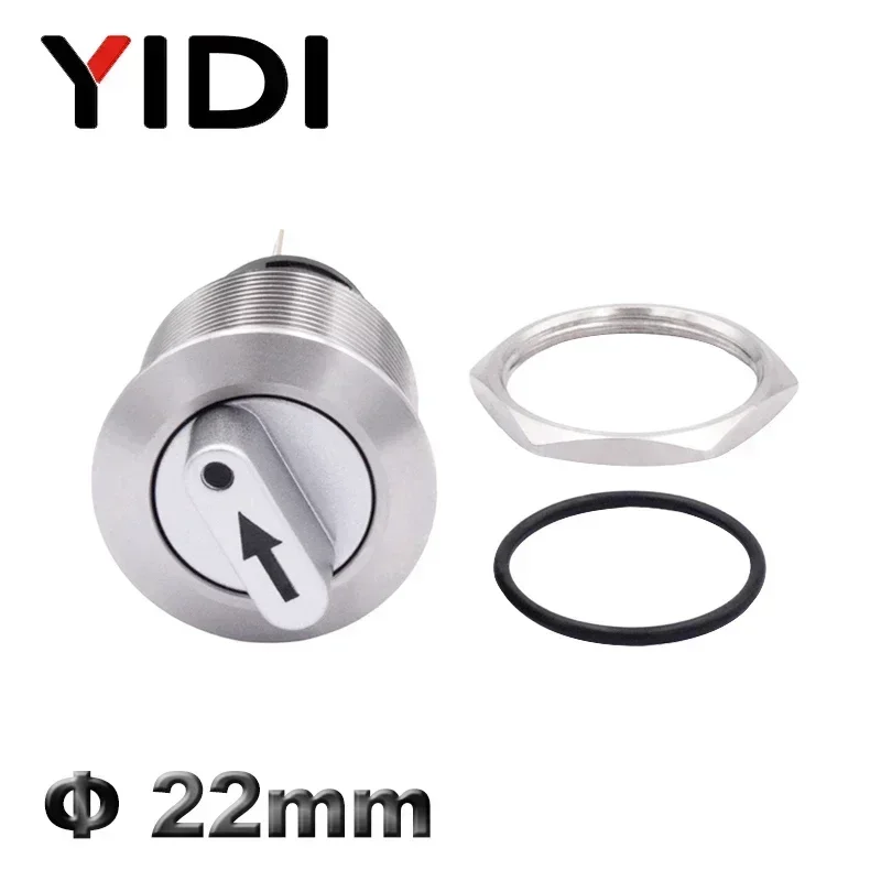 22mm Waterproof Metal Rotary Selector Switch 2 3 Postion 1NO1NC 2NO2NC 12V Red Green LED Stainless Steel Push Button Knob Switch