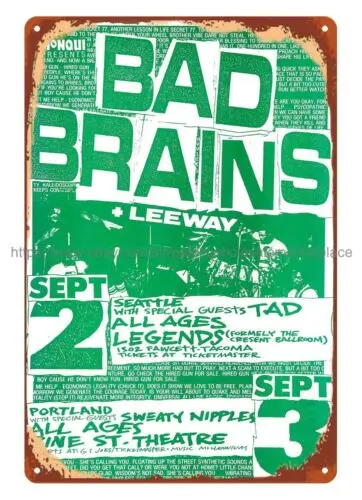 1989 Tacoma and Portland Concert Poster metal tin sign wall plaques tin sign