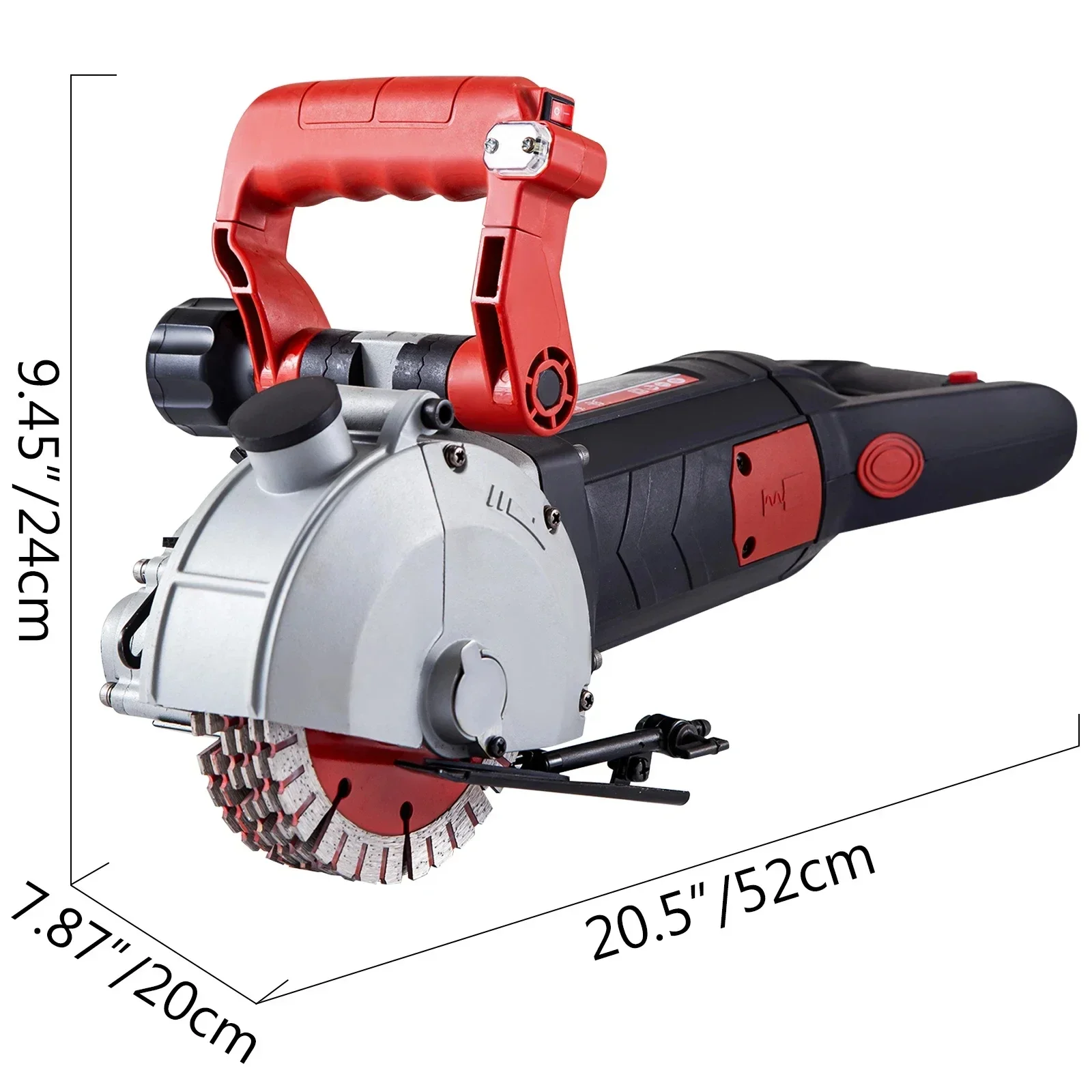 VEVOR 4800 واط الجدار المطارد قاطع الخرسانة الليزر الكهربائية تهدف الأخدود ماكينة تشقيب وتجعيد الألواح الكرتون 125 مللي متر منشار دائري قطع أداة السلطة مجموعة