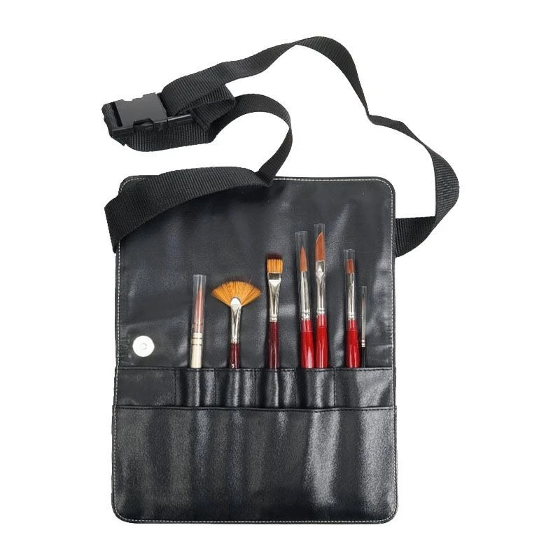 Fiber wool watercolor brush set, leather waist-tied pencil case