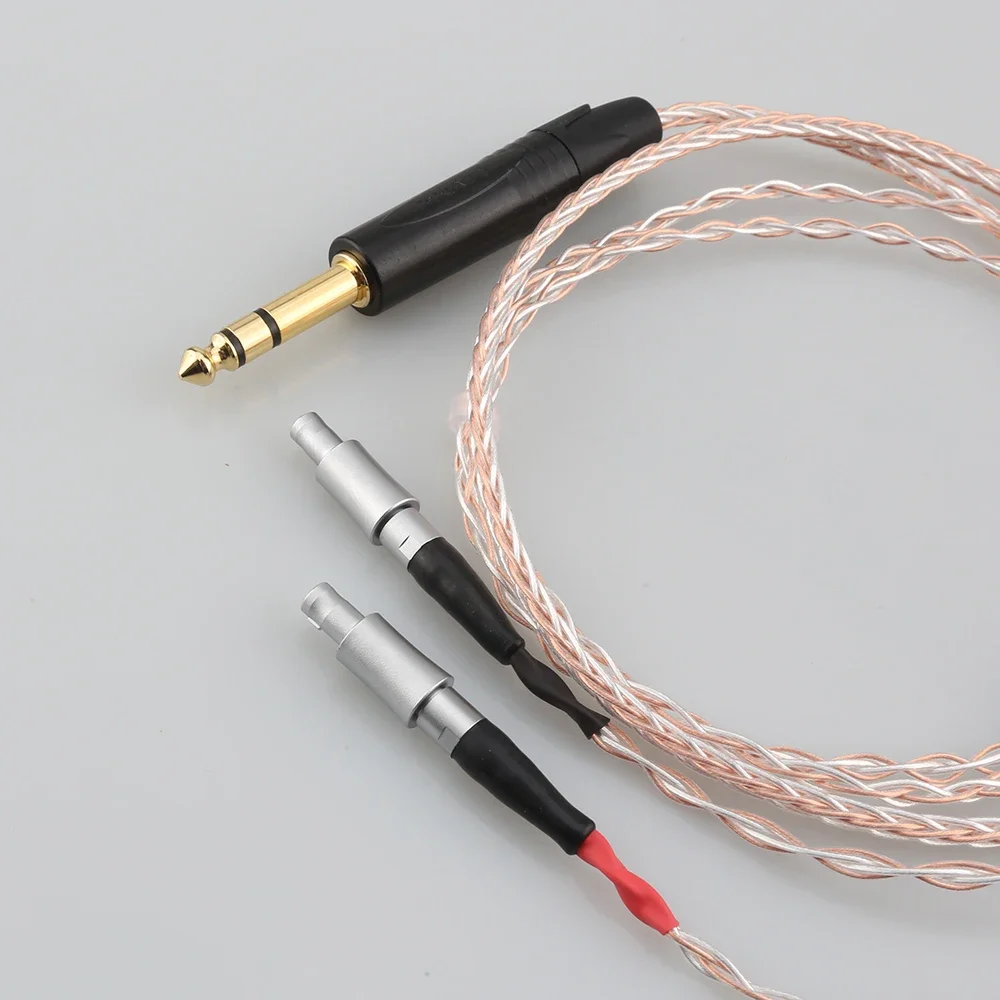 Sennheiser HD800 HD800s HD820s HD820 Dharma D1000 용 6.35mm 플러그 8 코어 실버 도금 OCC 이어폰 케이블
