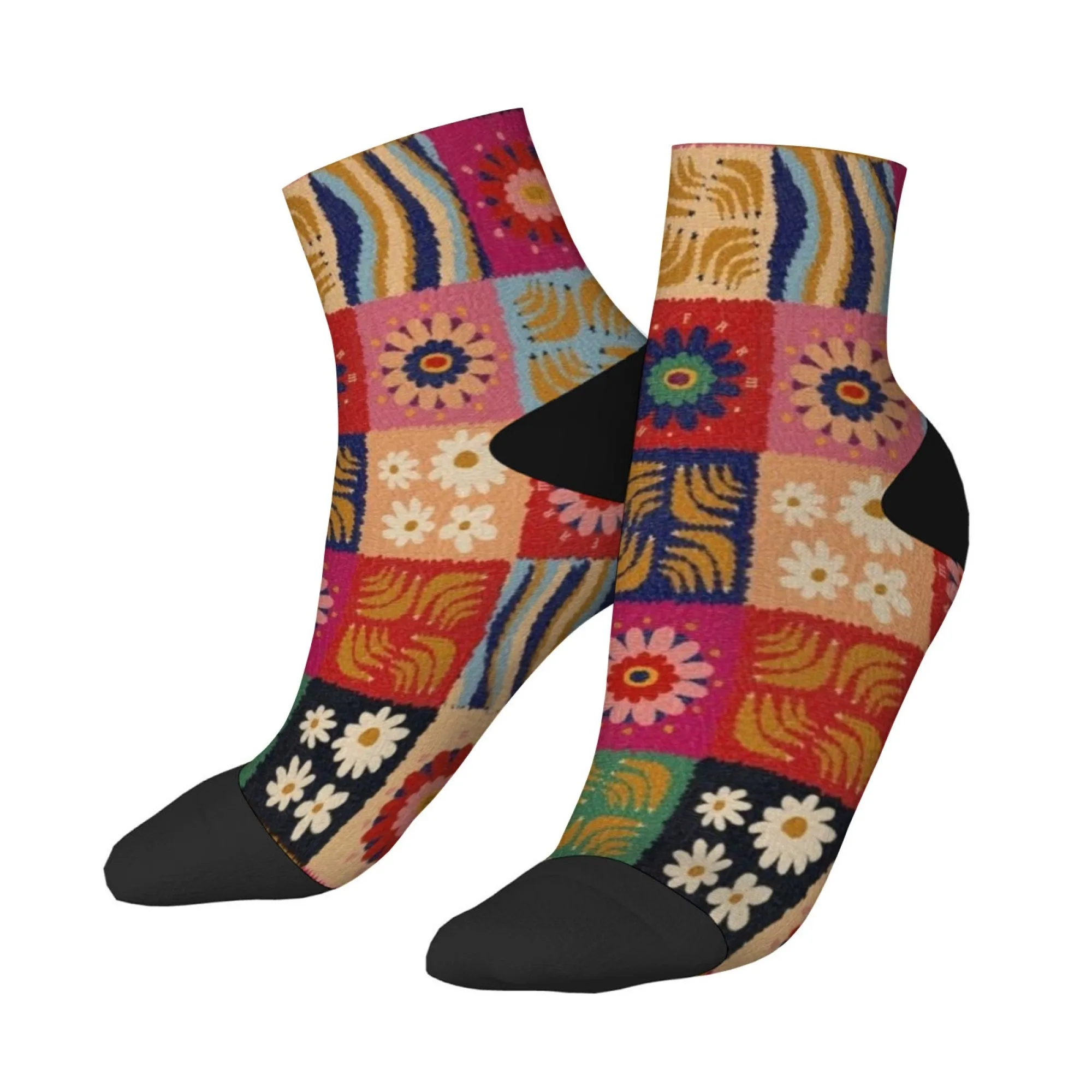 

Компрессионные носки Crazy Happy, ретро-натуральный пазл, мужские короткие носки, новинка, забавные носки, подарок в стиле Харадзюку в стиле хип-хоп