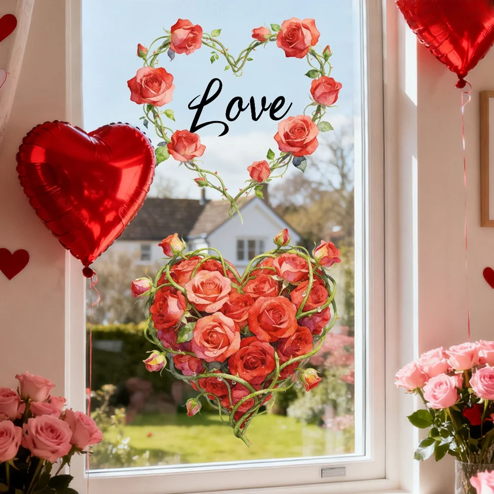 Valentine\\\\\\\'s Day Decoration Valentine Decal Static Cling Modern Minimalist Wall Decor Decorative Film Adhesion Technology