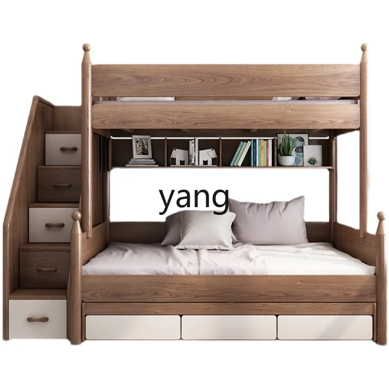 

lmm solid wood high and low adult bunk wooden bed double