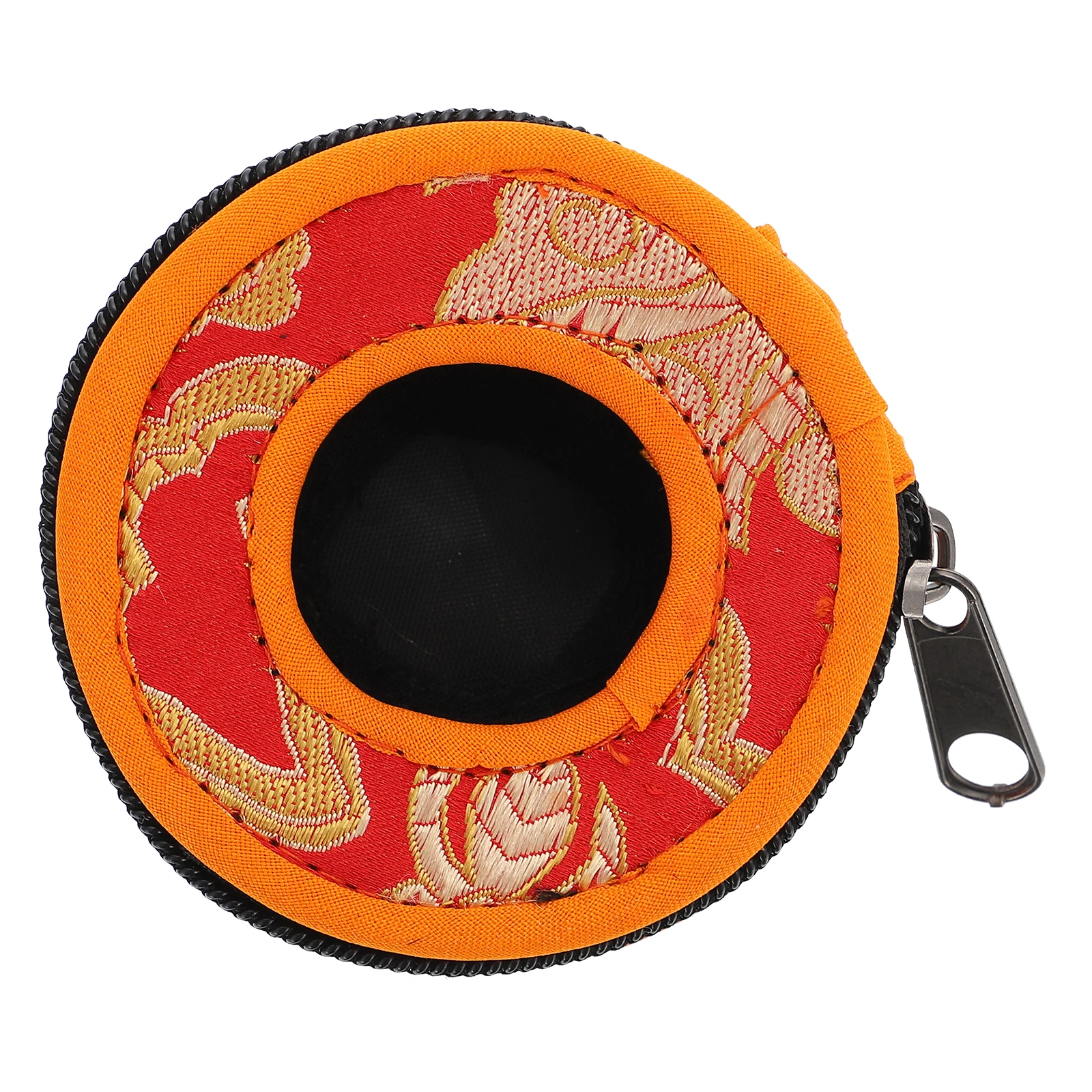 

Cotton Cloth Storage Bag 7 5cm Diameter Small Size Handmade Brocade Embroidery for Tinksha Bells Meditation Bell Container