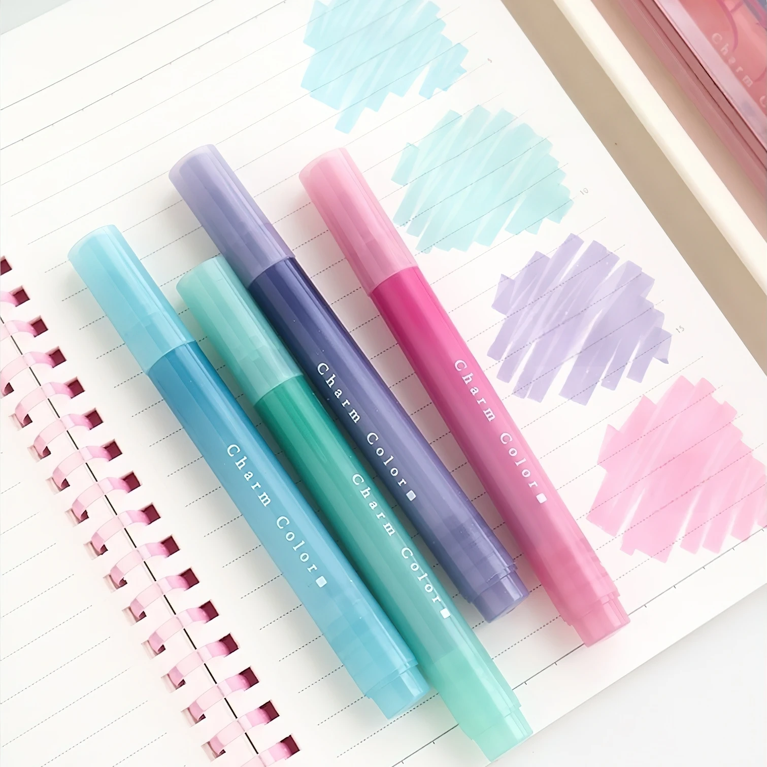 

4pcs Charming Color Highlighter Pens Set Pocket Pastel Brush Tip Art Marker Liner for Drawing Painting School A3096