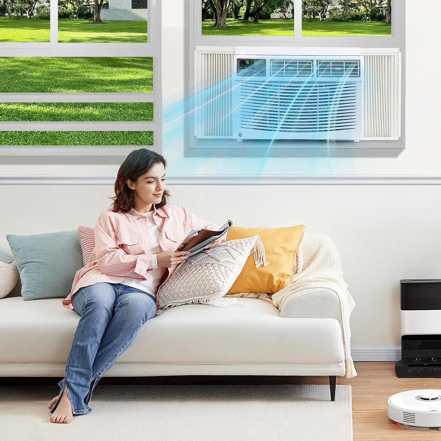 

Garvee 8000 BTU Window Air Conditioner with WiFi, Smart Window AC Unit with Remote Control & Installation Window Kit, Fast Cooling Air Conditioner for Rooms Up to 350 Sq. Ft.