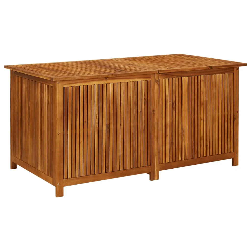 Patio Storage Box, Solid Acacia Wood Outdoor Storage Cabinet, Courtyard Decoration 150x80x75 cm