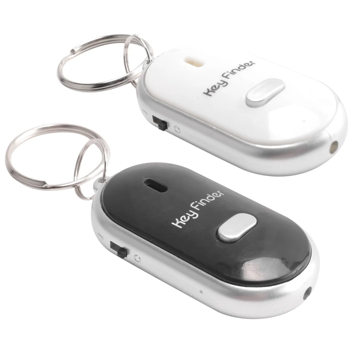 2pcs Whistle Lost Key Finder Flashing Beeping Locator Remote Keychain LED Ring XY