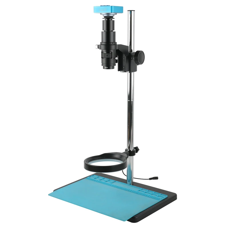HDMI USB VGA Digital 1080P 60MP Industrie-Videomikroskopkamera + 105X 160X Zoom C-Mount-Objektiv + 48 LED-Seitenlichtquellenbeleuchtung