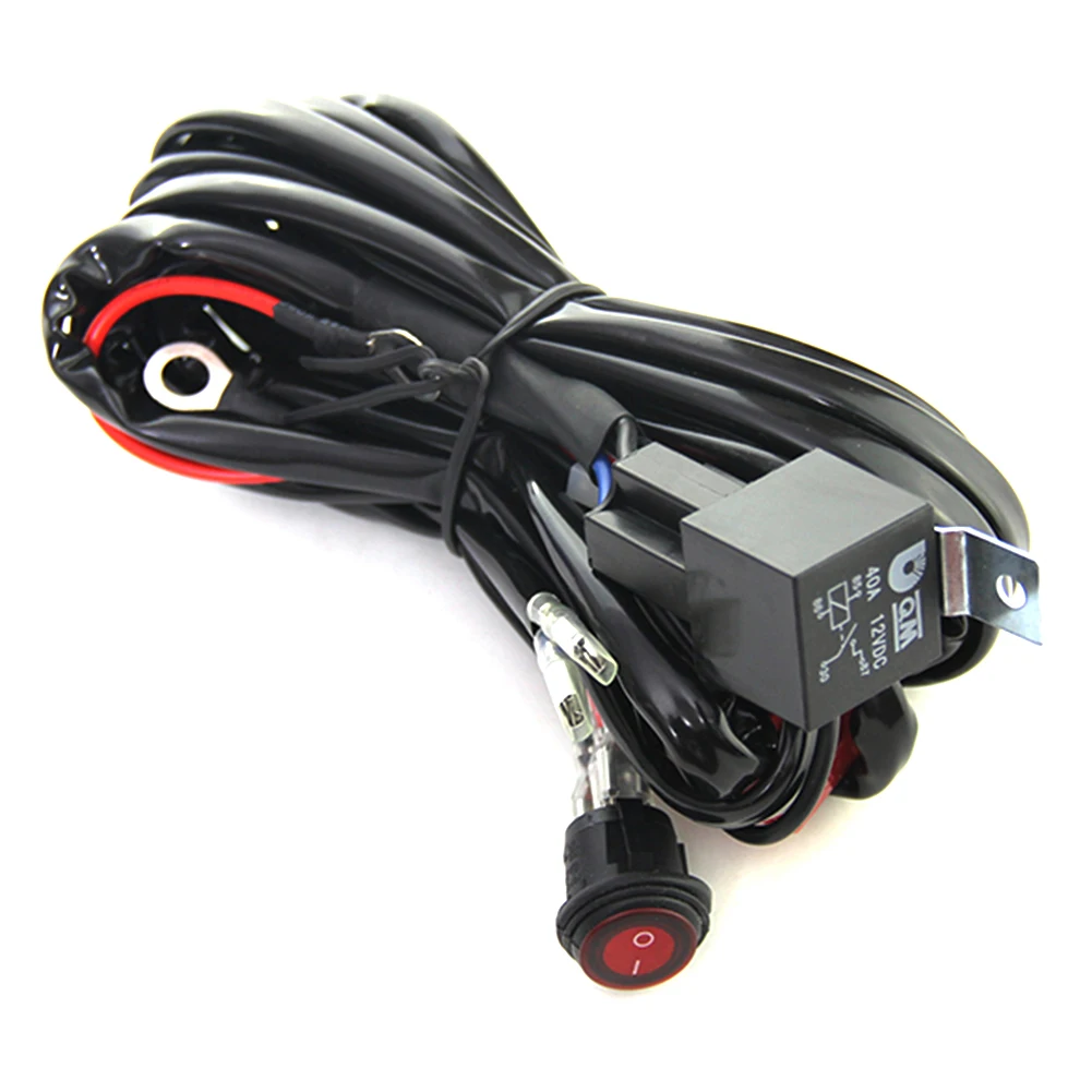 

300W LED Light Bar Wiring Harness Kit Waterproof On/Off Switch Car Work Light Relay Switch Light Round Switch for Car Boat Truck