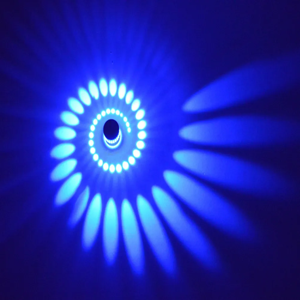 Spiral LED Wall Light 1W Modern Aluminum Sconce for Bar, KTV, Disco, Bedroom & Living Room Decoration