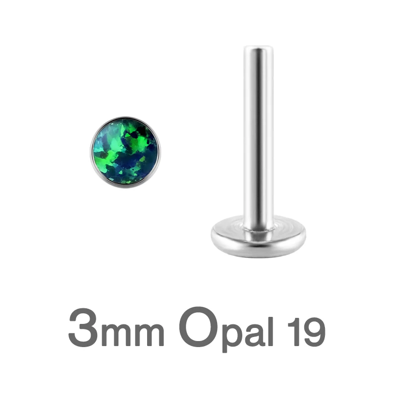 Opal Titanium Labret Studs 16G for Lip Ear Piercing