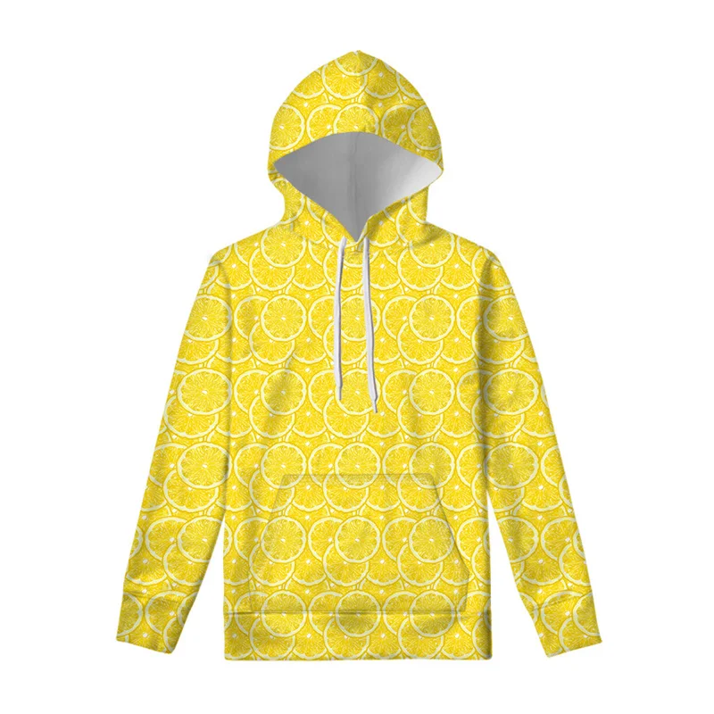 Baju Pria Hoodie gambar Lemon 3D, baju Hoodie pria, Hoodie lengan panjang, Hoodie Pullover lengan panjang, baju atasan kasual jalanan