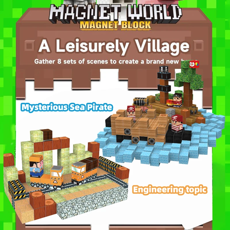 Magnetisches Baustein-Stapel-Montageset – kostenlose Bausteine – pädagogisches Bausteine-Spielzeug – geeignet für Kinder