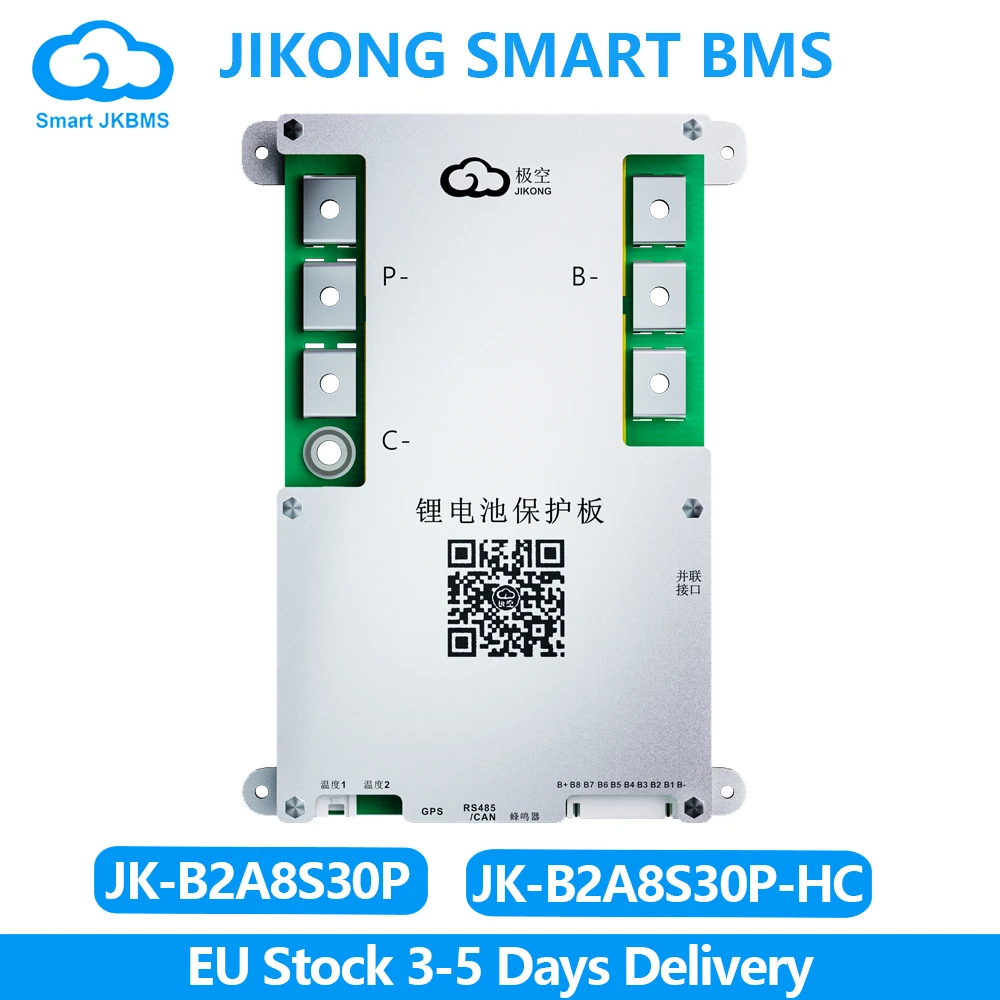 JIKONG JK BMS 3S-8S Smart BMS with Heat CAN RS485 BT APP 1A 2A 12-24V Active Balance BMS for Li-ion LifePo4 LTO Battery 100-300A