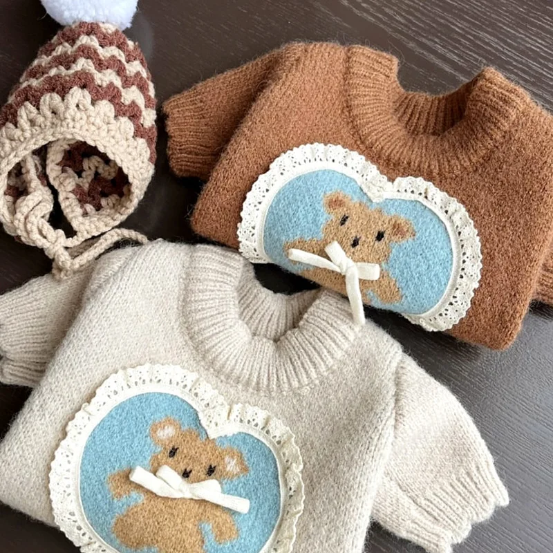 

Beautiful Dog Sweater Teddy Small Bear Pattern Knit Pullover Bichon Winter Warmth Clothes Thickened Maltese Pullover