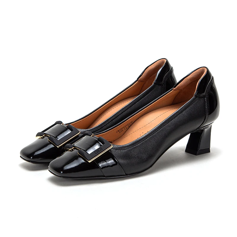 Women's High Heels 2026 New High Quality Sheepskin Black High Heels Commuting Evening Shoes