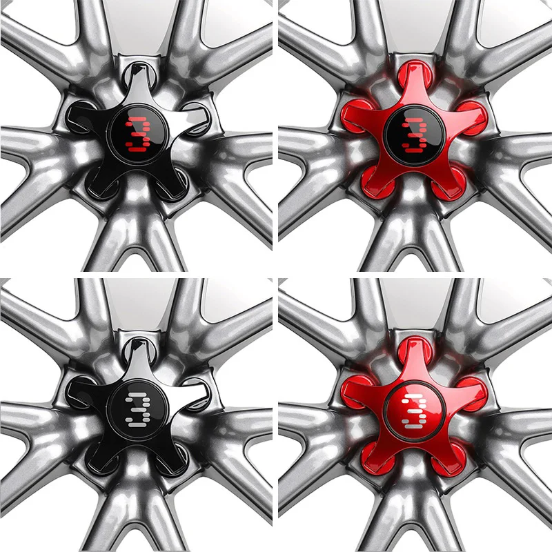 4 Pcs Tesla Logo Wheel Caps Center Hub Nut Cap Lug Nut Cover Decorative Carbon Fiber Wheel Center Hub Caps For Tesla Model 3