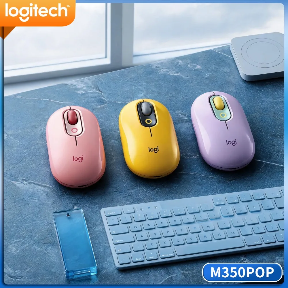 Logitech M350 POP Slim Dual‑Mode Mouse Stable 10‑M Connection Smooth Scroll For Real Estate Interior Consultants