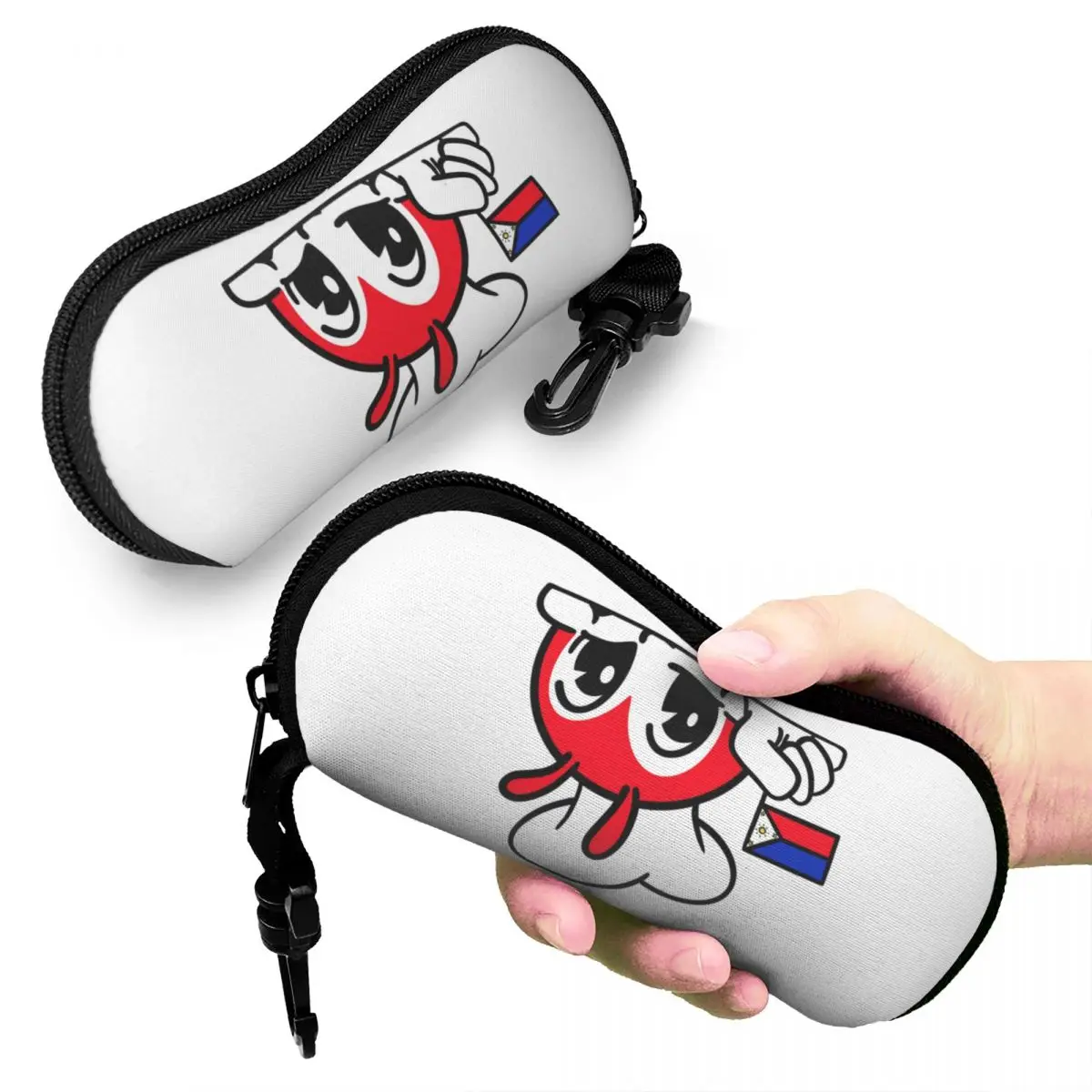 

JOLLIBEE PEEKING PHILIPPPINE FLAG FILIPINO CAP чехол для очков защитная коробка для солнцезащитных очков для женщин и мужчин мягкая сумка для очков