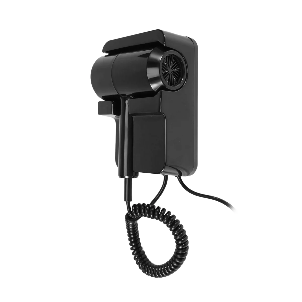 Hot&Cold Wind Blow Hair Dryer Electric Wall Mount Bathroom Hotel Negative Ion Blower with USB Bracket Black EU Plug image 3