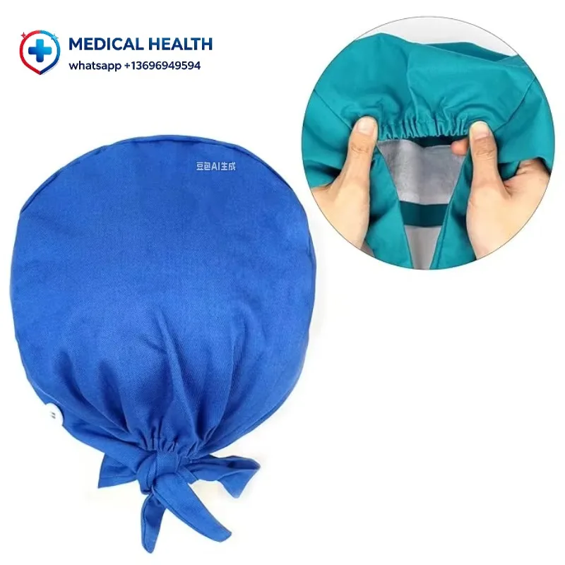 Reusable Tie-on Pure Cotton Dustproof Head Cover Soft Clean Work Cap Suitable For Laboratory And Clean Workshop Staff
