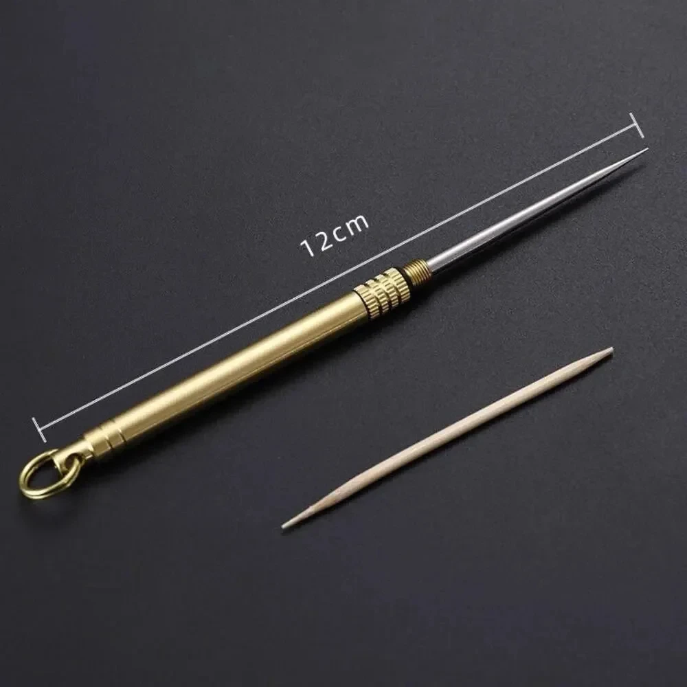 1PC Titanium Outdoor Portable Multifunctional Toothpick Bottle Fruit Fork Camping Tool Toothpick Tube Stronger Than Dental Floss image 3