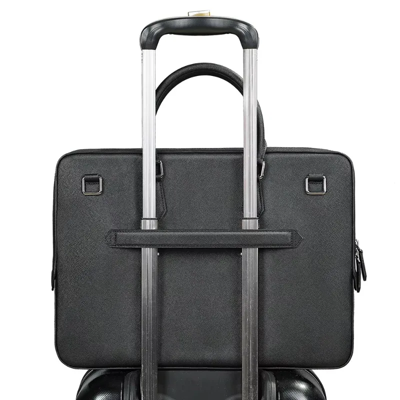 Leather Men's Business Executive Briefcase Crossbody Bag Leather Notebook Bag Men's Leather Briefcase