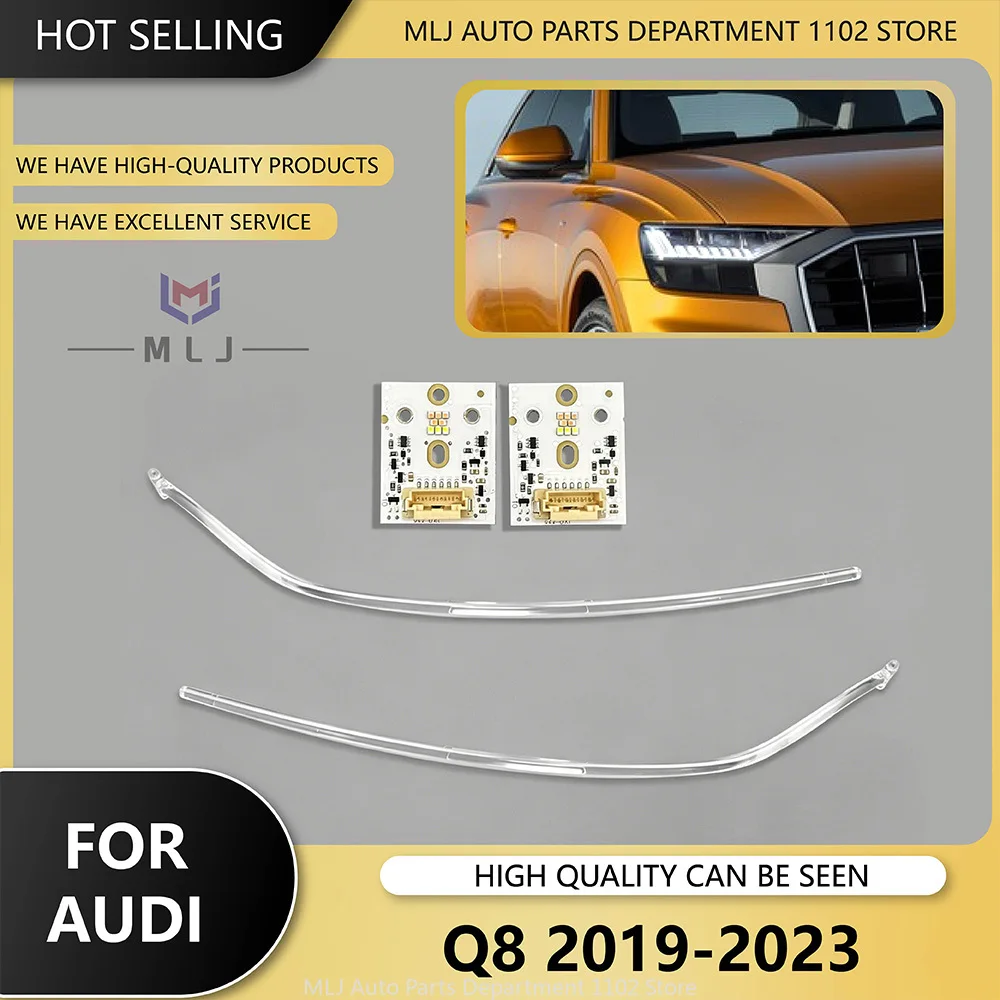 

For Audi Q8 SQ8 2019 2020 2021 2022 2023 Low-Spec Headlight Light Guide Strip Angel Eye Board DRL Tube LED Chip Car Accessories