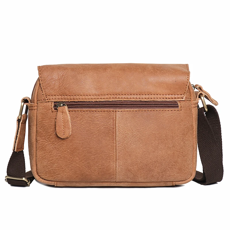 Bolsa mensageiro vintage multi-bolso para homens, couro nobuck, aba genuína, sacos tiracolo, mochila pequena para festa diária