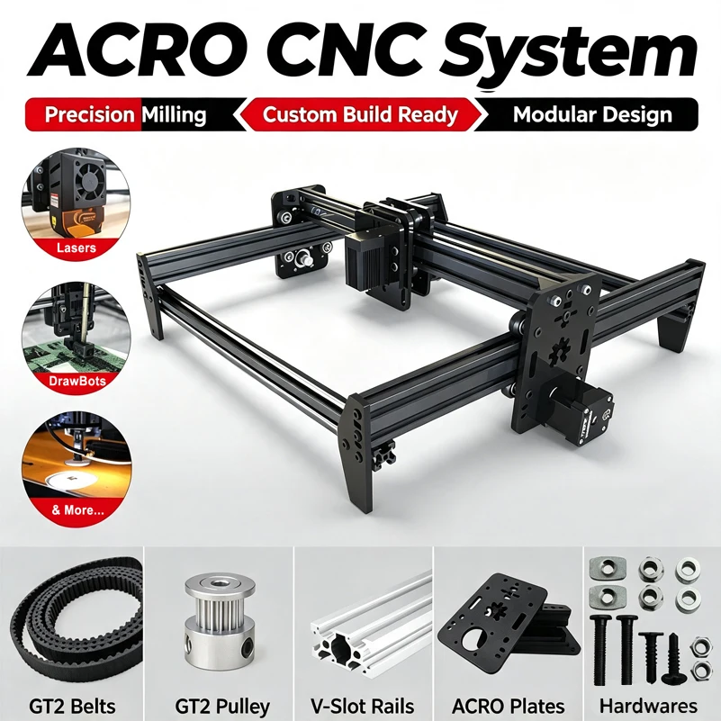 OpenBuilds ACRO CNC Machine Kit GT2 Belt Driven Precision Laser Engraver Cutting System DIY Mechanical Kit with NEMA17 Motors